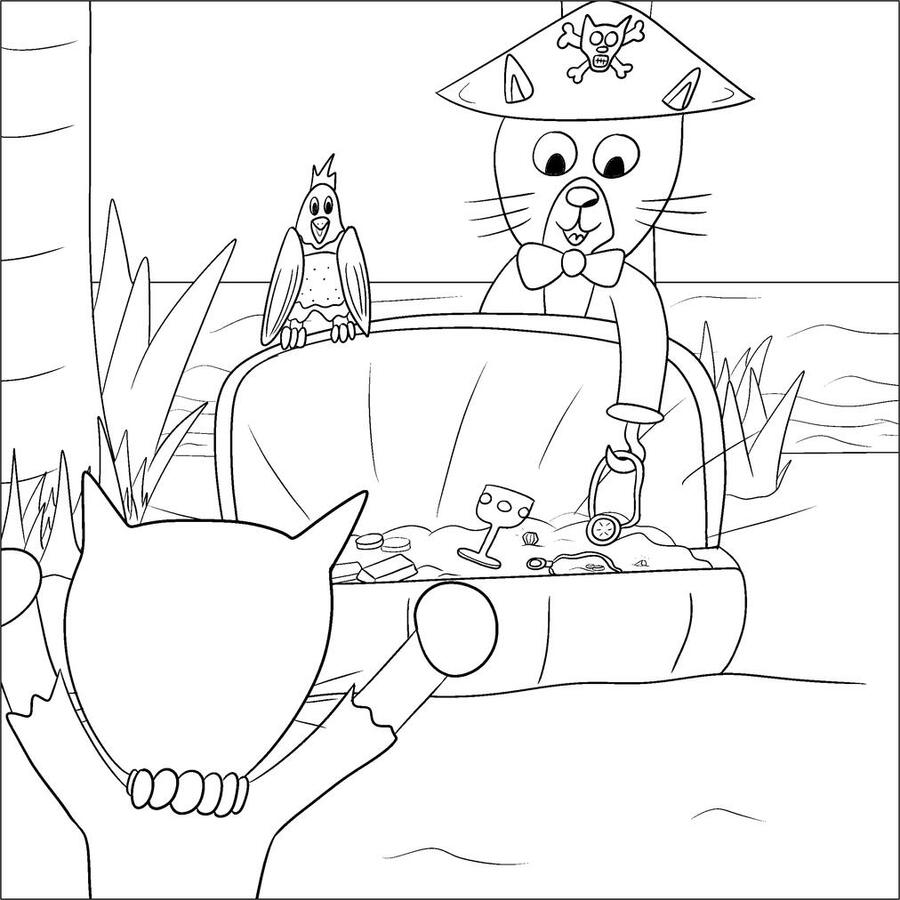 Kleurplaat van Mol op piratenavontuur